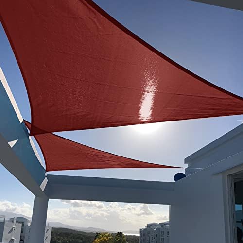 SUNNY GUARD Custom Size 11'x22'x22' Triangle Terra Red UV Block Sunshade by SUNNYGUARD