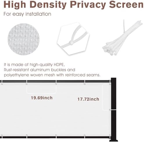 SUNNY GUARD 3' x 16' Balcony Privacy Screen, HDPE Patio Railing Cover Fence - Image 6