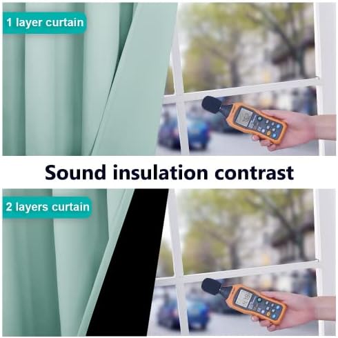 NICETOWN Aqua Blue 100% Blackout Curtain Set, Thermal Insulated & Energy - Image 4