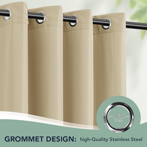 Outdoor Curtains for Patio Waterproof, 6 Drape Panels, Sun Shades - Image 6