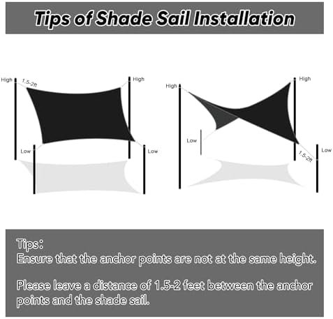 Shade&Beyond 20'X26' Sun Shade Sail Black Rectangle - Image 6