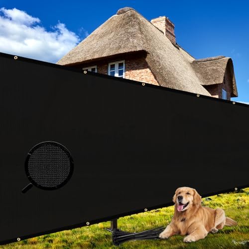 Shade&Beyond 5'x68' Black Privacy Screen Fence Cover 170 GSM Fencing Mesh Fence by ShadeBeyond