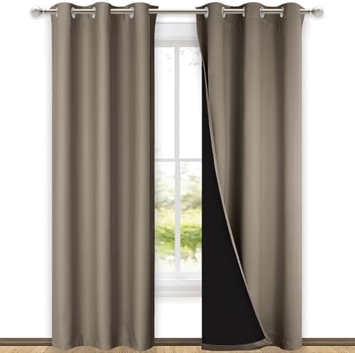 NICETOWN Taupe Full Shade Curtain Panels, Pair of Thermal Insulated & Energy by NICETOWN