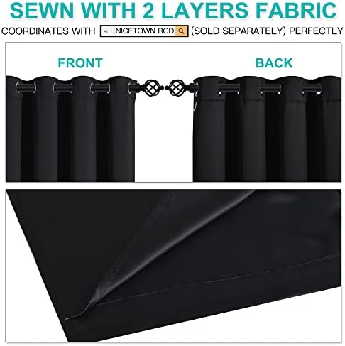 NICETOWN Black Blackout Curtains - Image 5