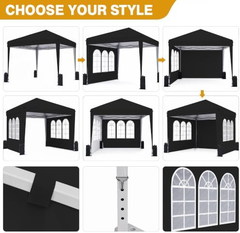 10x10 Pop Up Canopy Tent with Sidewall, Commercial - Image 6