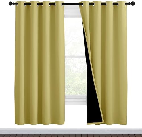 NICETOWN Paler Yellow Full Shade Curtain Panels, Pair of Thermal Insulated & by NICETOWN