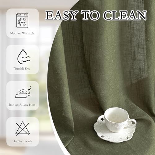 MYSKY HOME Extra Long Sheer Curtains Farmhouse, Sliding Door Curtain - Image 7