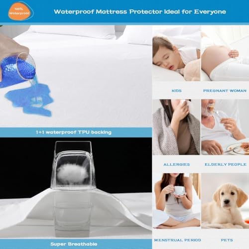 GRT 2 Pack Full Mattress Protector Waterproof, Breathable & Noiseless Premium - Image 5