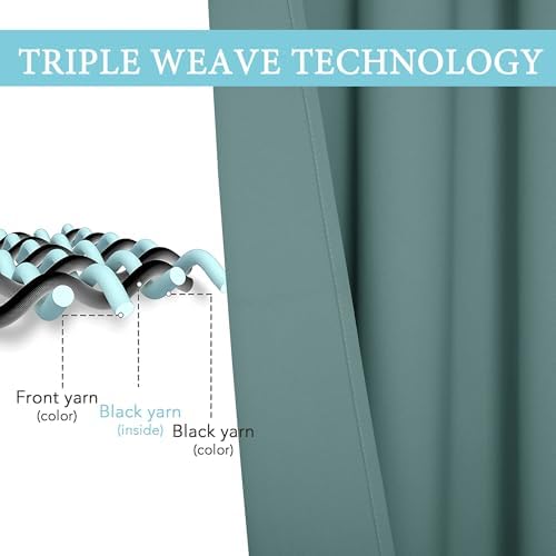 RYB HOME Adhesive Detachable Top Outdoor Curtains, Waterproof Blackout Privacy - Image 6