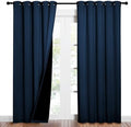 NICETOWN Moroccan Blue Full Shade Curtain Panels, Pair of Energy Smart & Noise by NICETOWN