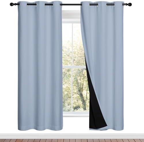 NICETOWN Full Shade Curtain Panels, Vintage Blue, Pair of Thermal Insulated & by NICETOWN