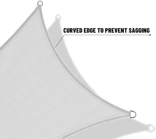 SUNNY GUARD Custom Size 16'x16' Silver Grey Sun Shade Sail Rectangle UV Block - Image 7