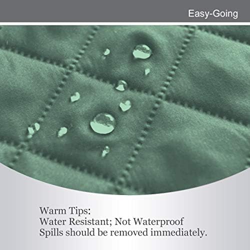 Easy-Going Reversible Couch Cover, 3 Cushion Sofa, Cyan/Ivory - Image 4