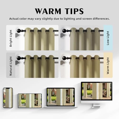 Set of 2 Outdoor Curtains for Patio Waterproof, Breathable Grommet Panels for - Image 5