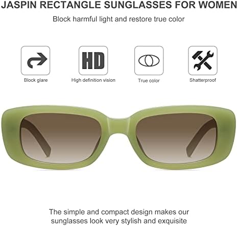 JASPIN Rectangle Sunglasses for Women Men Y2k Sun Glasses UV Protection - Image 5