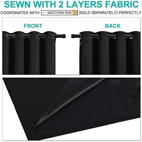 NICETOWN 100% Blackout Window Curtain Panels, Full Light Blocking Drapes - Image 5