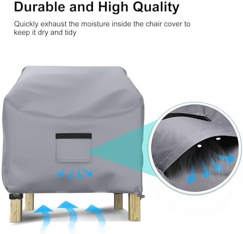 2 Pack Outdoor Patio Chair Covers Waterproof 30"Wx27"Dx36"H - Image 6