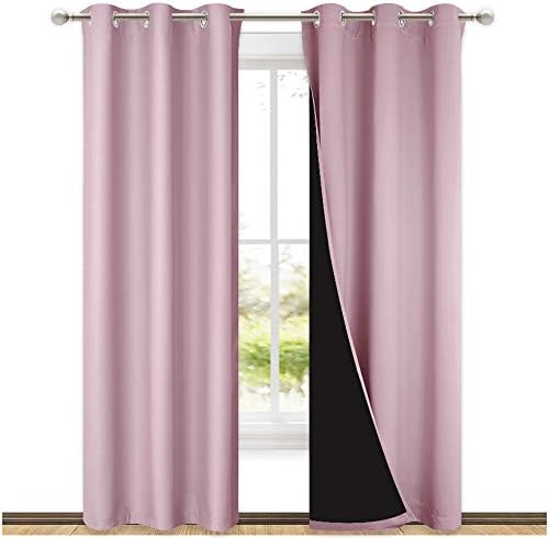 NICETOWN Blackout Curtains 80 inches Long, 2 Pieces, Lavender Pink, Full Light by NICETOWN