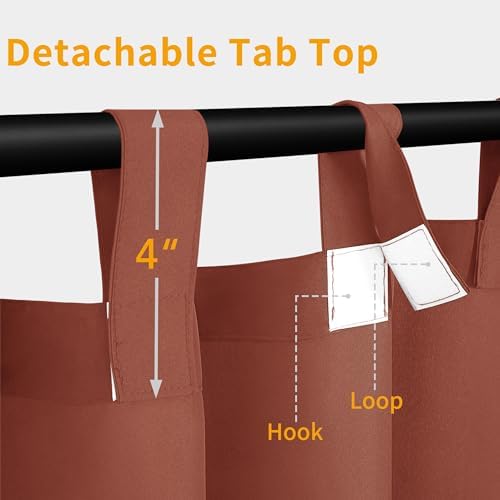 Easy-Going Outdoor Patio Curtains 2 Panels, 110x108 inch, Terra Red - Image 2
