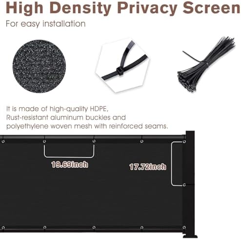 SUNNY GUARD 3' x 7' Balcony Privacy Screen, HDPE Patio Railing Cover Fence - Image 6
