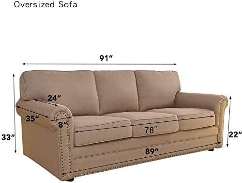 Easy-Going Stretch Oversized Sofa Couch Slipcover Washable Cream - Image 3