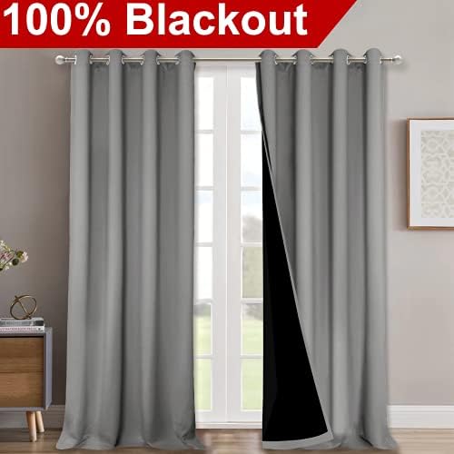 NICETOWN Full Shading Curtains 90 inches Long 2 Panels Set - Image 2