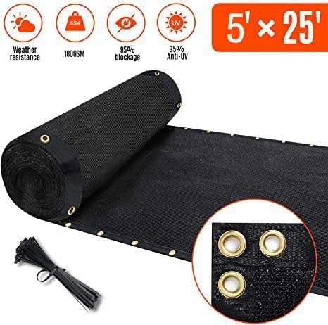 180GSM 5ft x 25ft Fence Privacy Screen Heavy Duty Fence Cover Garden Wall - Image 2