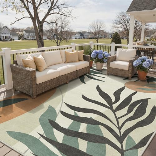 GENIMO 9x12 Outdoor Rug, Washable Quick Dry - Image 3