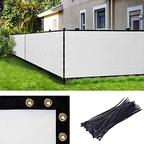 Amgo 6' x 170' White Fence Privacy Screen, 90% Blockage by Amgo