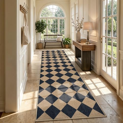 Lahome Checkered Hallways Runner Rug Non Slip - Image 2