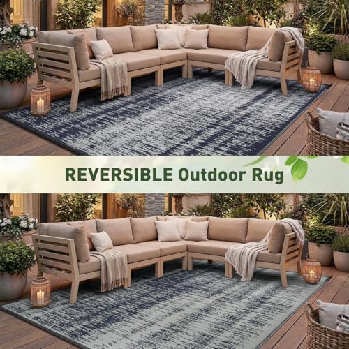 MontVoo Outdoor Rug Waterproof 9x18ft Outdoor Patio Rug Mat Reversible Plastic - Image 6