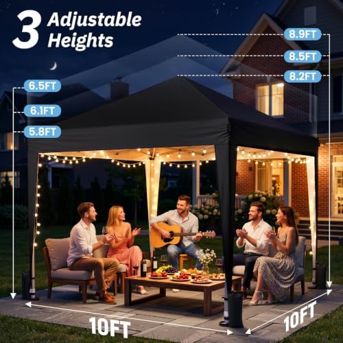 10x10 Pop Up Canopy Tent with 4 Sidewalls, Portable Outdoor Shelter - Image 2