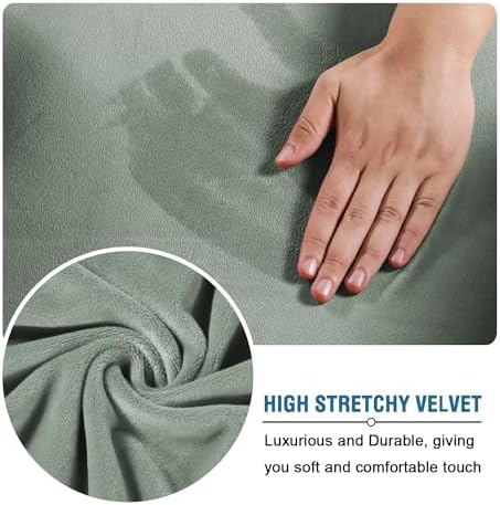 H.VERSAILTEX Real Velvet Plush 3 Piece Stretch Sofa Covers Couch Covers - Image 5