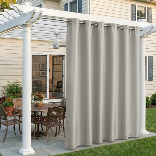 Set of 4 Outdoor Curtains for Patio Waterproof, Breathable Grommet Panels for by Sunshelf