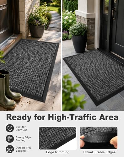Mibao Front Door Mat Outdoor Entrance, Waterproof Dirt Trapper Doormat - Image 6
