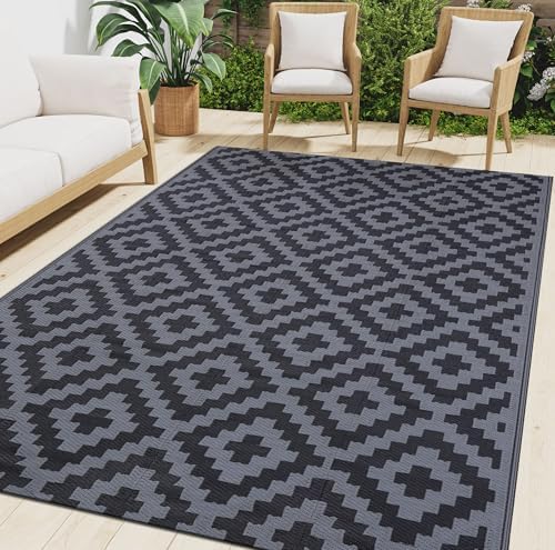 Smiry Outdoor Rug 5x8 ft Waterproof Reversible Boho Mat by Smiry
