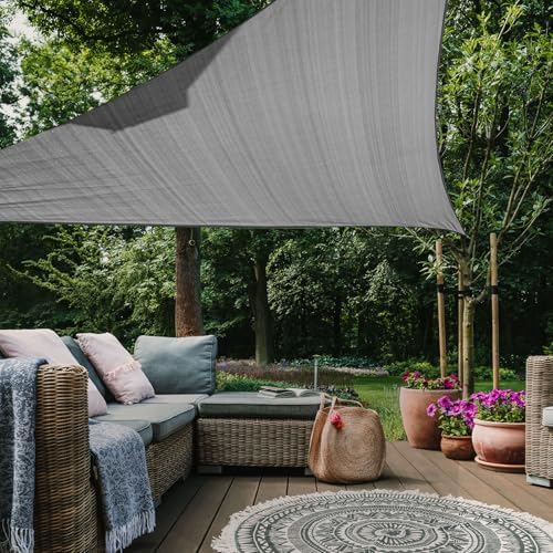 12 'x 12' x 12' Triangle Sun Shade Sail, 185 GSM HDPE, Dark Grey by LagemiexShadeProduct
