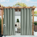 NICETOWN 2 Panels Thermal Outdoor Curtains Windproof W52xL72 Sage Green by NICETOWN