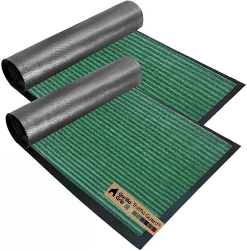 GORILLA GRIP Traffic Guard Indoor Outdoor Heavy Duty Door Mat, 35x23 Green by GorillaGrip