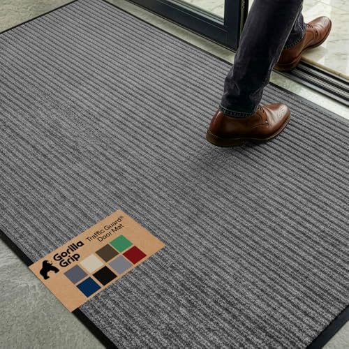GORILLA GRIP Traffic Guard Indoor Outdoor Heavy Duty Door Mat 72x48 Lt Gray by Unknown