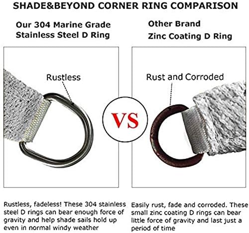 Shade&Beyond 5'X5' Sun Shade Sail Light Grey Rectangle - Image 5