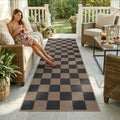Lahome Checkered Easy Jute Kitchen Runner Rug, 2x8 Outdoor Rugs Washable by Lahome