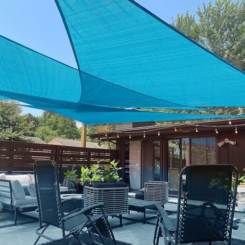 LOVE STORY Custom Size 7' x 14' x 15.7' Sun Shade Sail, Turquoise Blue by LOVESTORY