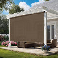 Outdoor Roller Shades for Patio 8'Wx6'H Mocha, 90% UV Block & Privacy by Unknown