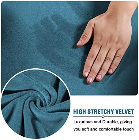 H.VERSAILTEX Modern Velvet Plush 4 Piece High Stretch Sofa Slipcover Sofa Cover - Image 5