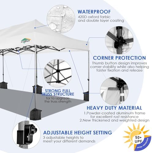 COBIZI 10x30 Heavy Duty Pop Up Canopy Tent - Image 4