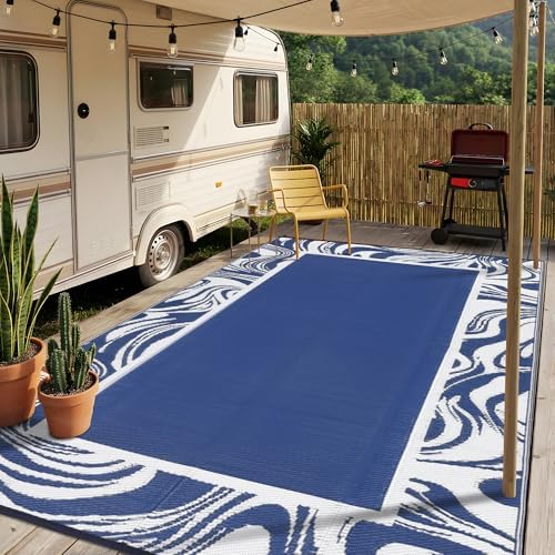 Garvee Waterproof Outdoor Rug 8x10 Reversible Plastic Straw Patio Rug Modern - Image 3