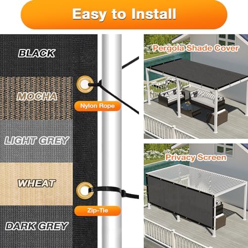 Artpuch Outdoor Pergola Shade Cover 14x22 FT Sun Shade Cloth - Image 5