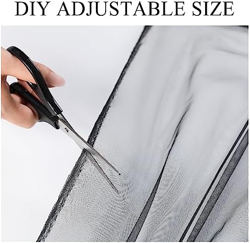 10 x 10 Outdoor Black Tulle Backdrop Curtains Waterproof Voile Sheer Screen - Image 5