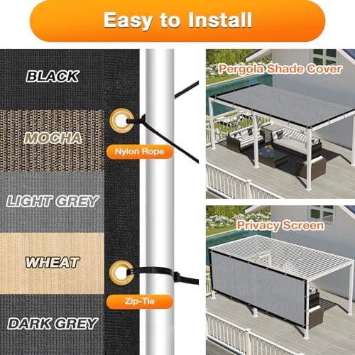 Artpuch Outdoor Pergola Shade Cover 10x20 FT Sun Shade Cloth - Image 5